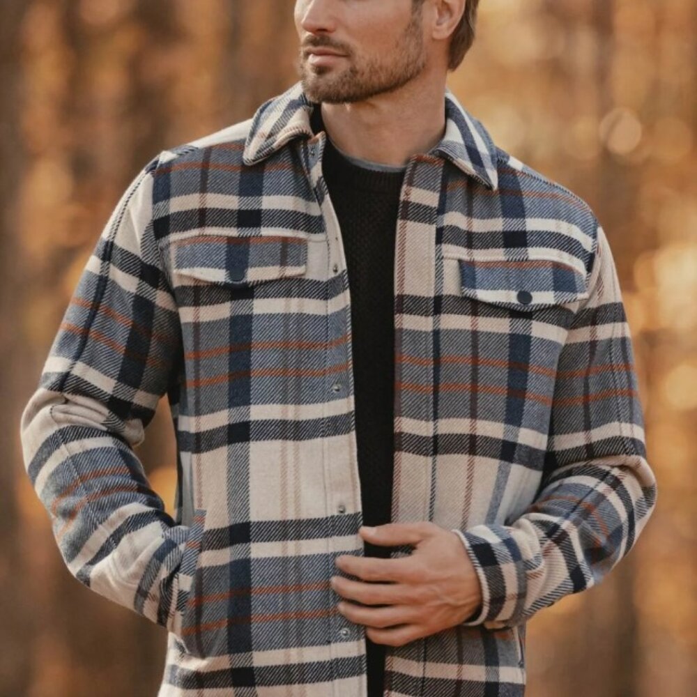 Cream Plaid Jacket